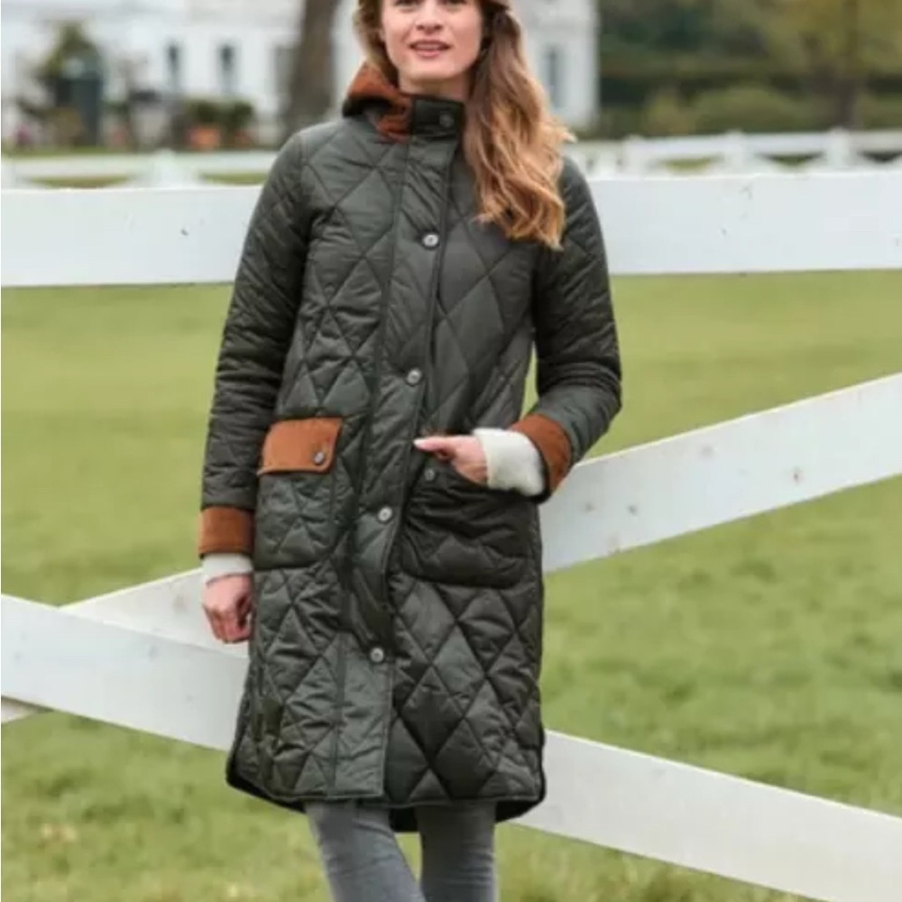 BARBOUR quilted long coat NWOT